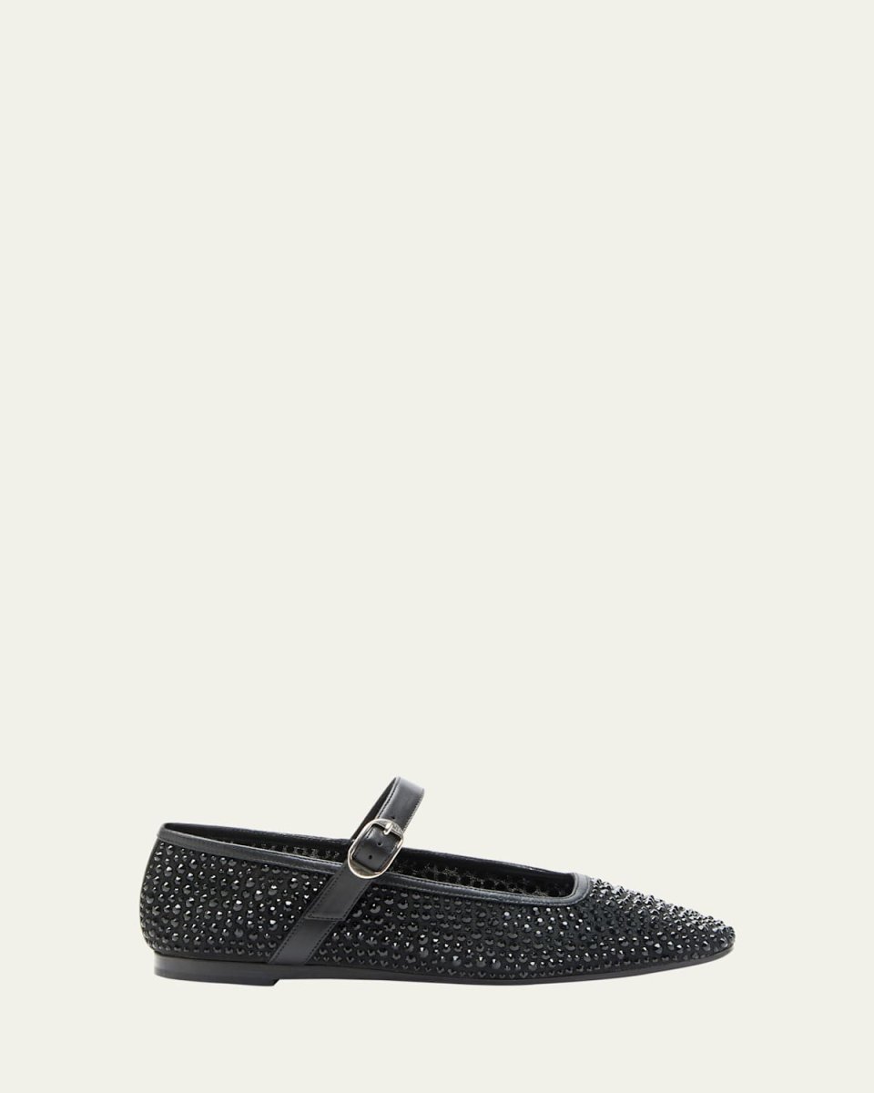 Crystal Mesh Mary Jane Ballerina Flats